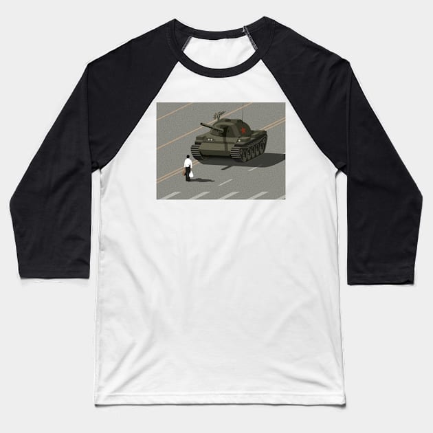 Tankman Baseball T-Shirt by Norzeatic